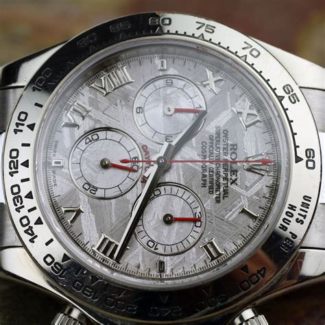 rolex daytona white gold meteorite|Rolex daytona meteorite for sale.